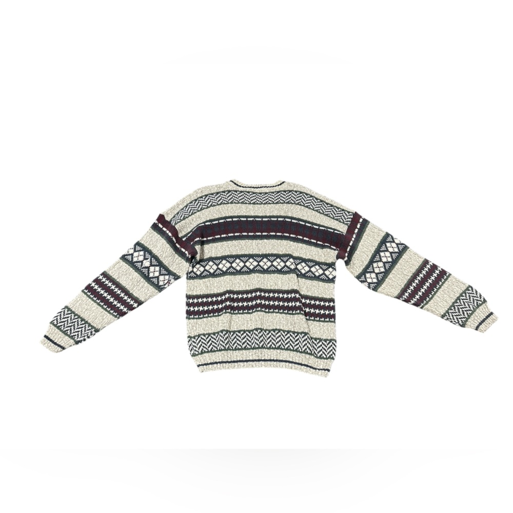 Vintage Hill & Archer Sweater Men’s XL Grandpacore Cable Knit Argyle 100% Cotton - Picture 4 of 4